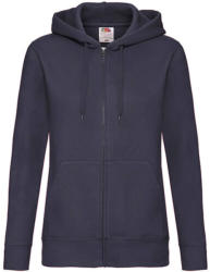 Fruit of the Loom Női Pulóver Kapucnis Hosszú ujjú Fruit of the Loom Premium Hooded Sweat Jacket Lady-Fit - 2XL (18), Mély sötétkék (navy)