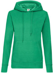 Fruit of the Loom Női Pulóver Kapucnis Hosszú ujjú Fruit of the Loom Classic Hooded Sweat Lady-Fit - XS, Kelly zöld