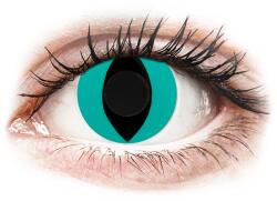 Gelflex CRAZY LENS - Cat Eye Aqua - dioptria nélkül napi lencsék (2 db lencse) - lencsebolt