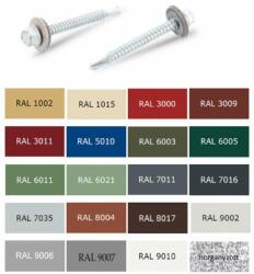  önfúró hatlapfejű csavar fához 4, 8x 35 színes 52147, epdm alátéttel fára ral8017 csokibarna