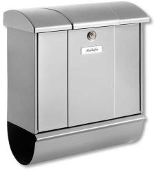 Burg Wächter OlympSet 91600 SI extra nagyméretű kerítésen kívüli postaláda újságtartóval (ezüst)
