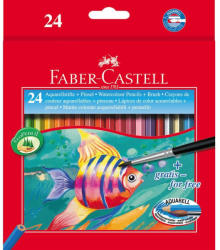 Faber-Castell Creioane Colorate Acuarela FABER-CASTELL FC114425, 24 Buc + pensula (FC114425)