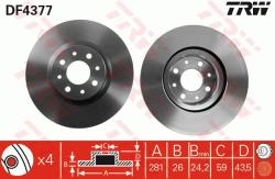 TRW Disc frana TRW DF4377 (DF4377) - automobilus