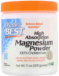 Doctor's Best High Absorption Magnesium Chelated, Powder, Doctor s Best, 200g