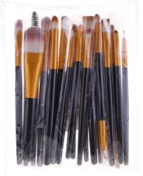 Lewer Set pensule pentru machiaj, 20 bucăți, negru-auriu - Lewer