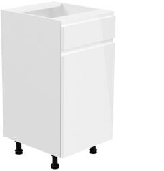 TEMPO KONDELA Alsószekrény, fehér/fehér extra magasfényű, jobbos, AURORA D40S1