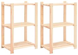 vidaXL Etajere cu 3 niveluri, 2 buc. , 60x38x90 cm, pin masiv, 150 kg (3051121) Raft