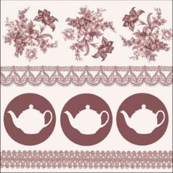Ambiente Teapots Brown papírszalvéta 33x33cm, 20db-os