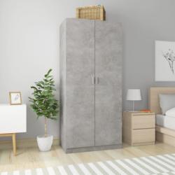 vidaXL Гардероб, бетонно сив, 90x52x200 см, инженерно дърво (800634)