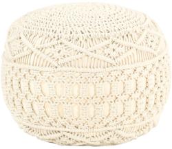 vidaXL Taburet puf macrame lucrat manual, 45 x 30 cm, bumbac (324001) Canapea