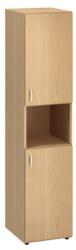 Alfa Office Alfa 500 magas, keskeny szekrény, 178 x 40 x 47 cm, nyitott polccal és ajtóval - jobbos kivitel, bükk Bavaria mintázat - manutan - 120 587 Ft