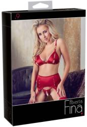 Abierta Fina - csillogó láncos fehérnemű szett (piros) - sexshopcenter