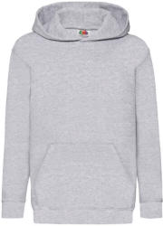 Fruit of the Loom Gyerek Pulóver Kapucnis Hosszú ujjú Fruit of the Loom Classic Hooded Sweat Kids - 116 (5-6), Heather szürke