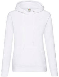 Fruit of the Loom Női Pulóver Kapucnis Hosszú ujjú Fruit of the Loom Classic Hooded Sweat Lady-Fit - 2XL, Fehér