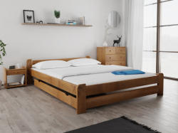  Pat Emily 140x200 cm, stejar Saltele: Cu saltele Deluxe 10 cm, Somiera pat: Cu lamele drepte