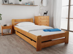 Pat Laura 90x200 cm, arin Saltele: Cu saltele Coco Maxi 20 cm, Somiera pat: Cu lamele drepte