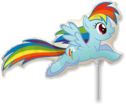 Flexmetal Fólia lufi, miniforma, szivárványos póni