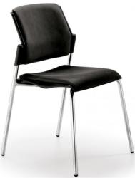 Antares Cinema TC tárgyalószék kárpitozott műanyag ülőlap és háttámla krómozott acélváz BN. 8033 fekete (ANKHSZ296-35)