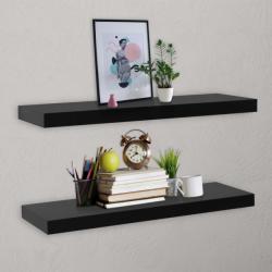 vidaXL Rafturi de perete suspendate, 2 buc. , negru, 100x20x3, 8 cm (288203) Raft