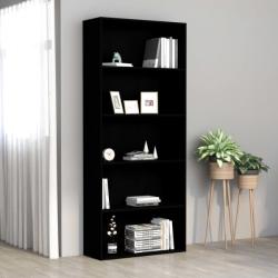 vidaXL Bibliotecă cu 5 rafturi, negru, 80 x 30 x 189 cm, PAL (801027) Biblioteca