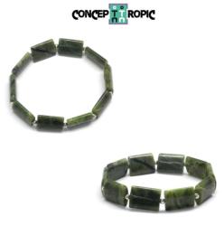  Bratara Jad Nefrit Diametru 58 mm - Dreptunghi 17x12 mm - Accesorii AG 925 - 1 Buc
