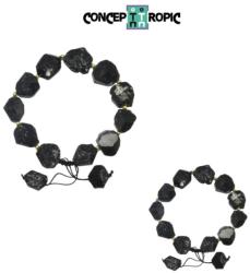  Bratara Turmalina Neagra Neregulata - 12-16 x 12-14 mm - Accesorii Gold Filled - 1 Buc