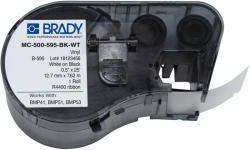 Brady MC-500-595-BK-WT / 143383, benzi autoadezive 12.70 mm x 7.62 m (MC-500-595-BK-WT)