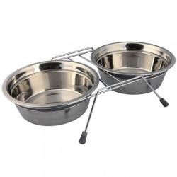 Pet Expert Suport cu 2 Castroane Inox Pet Expert - megapet - 48,00 RON