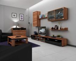 Wipmeble MAGIC szekrénysor fényes fekete/ szilva