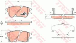 TRW set placute frana, frana disc TRW COTEC GDB3377 (GDB3377)