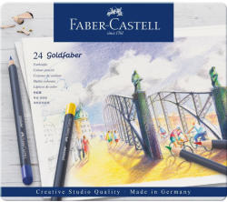 Faber-Castell Creioane Colorate Faber-Castell Goldfaber, 24 Culori, Cutie Metal (FC114724)