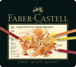Faber-Castell Creioane Colorate Faber-Castell Polychromos, 24 Culori, Cutie Metal (FC110024)