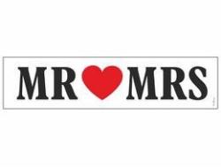  Mr és Mrs Szíves Esküvői Rendszámtábla - 50 cm x 11, 5 cm