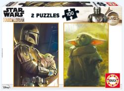 Educa 2 x 100 db-os puzzle - Star Wars The Mandalorian - Baby Yoda (18872) (18872)