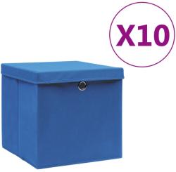 vidaXL Cutii depozitare cu capac, 10 buc. , albastru, 28x28x28 cm (325198)