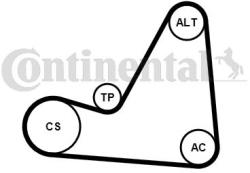 Continental Ctam Set curea transmisie cu caneluri CONTINENTAL CTAM 6PK1070K3 (6PK1070K3) - automobilus