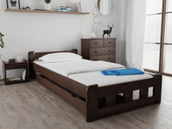 Pat inalt Naomi 90x200 cm, nuc Saltele: Fara saltea, Somiera pat: Cu lamele curbate
