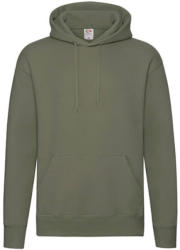 Fruit of the Loom Uniszex Pulóver Kapucnis Hosszú ujjú Fruit of the Loom Premium Hooded Sweat - XL, Oliva zöld