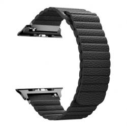 BSTRAP Leather Loop curea pentru Apple Watch 38/40/41mm, Black (SAP010C02)