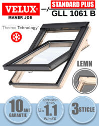 Velux Fereastra mansarda VELUX GLL 1061B, lemn, 3 sticle, maner jos (GLL CK04 1061B)