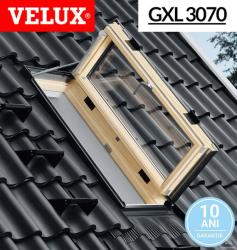 Velux Fereastra mansarda cu rama de etansare si kit izolare termica Velux GXL 3070, acces acoperis, lemn de pin, 2 sticle 78x98