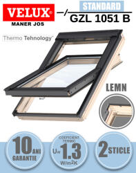 Velux Fereastra mansarda VELUX GZL 1051B, lemn, 2 sticle, maner jos (GZL FK06 1051B)