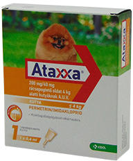  Ataxxa rácsepegtető oldat kistestű kutyáknak 1 x 0, 4 ml