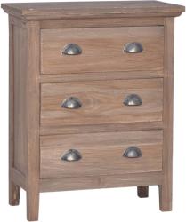 vidaXL Servantă cu 3 sertare, 60 x 30 x 75 cm, lemn masiv de tec (288293) Comoda