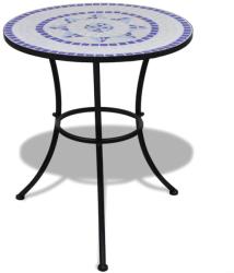 vidaXL Masă de bistro, albastru și alb, 60 cm, mozaic (41530)