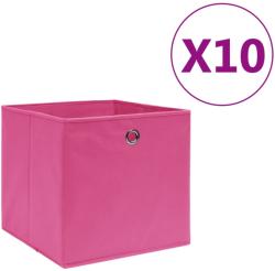 vidaXL Cutii depozitare, 10 buc. , roz, 28x28x28 cm, material nețesut (325205)