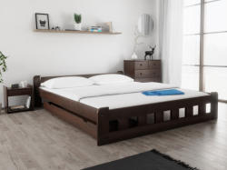 Pat inalt Naomi 180x200 cm, nuc Saltele: Cu saltele Coco Maxi 20 cm, Somiera pat: Cu lamele curbate