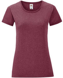 Fruit of the Loom Csomag akciós póló (minimum 5 db) Női rövid ujjú póló Fruit of the Loom Ladies' Iconic 150 T -L, Heather Burgundi vörös