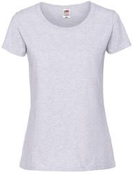 Fruit of the Loom Csomag akciós póló (minimum 5 db) Női póló Rövid ujjú Fruit of the Loom Lady-Fit Ringspun Premium T - XS, Hamuszürke