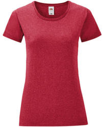 Fruit of the Loom Csomag akciós póló (minimum 5 db) Női rövid ujjú póló Fruit of the Loom Ladies' Iconic 150 T -XS, Vintage Heather Piros